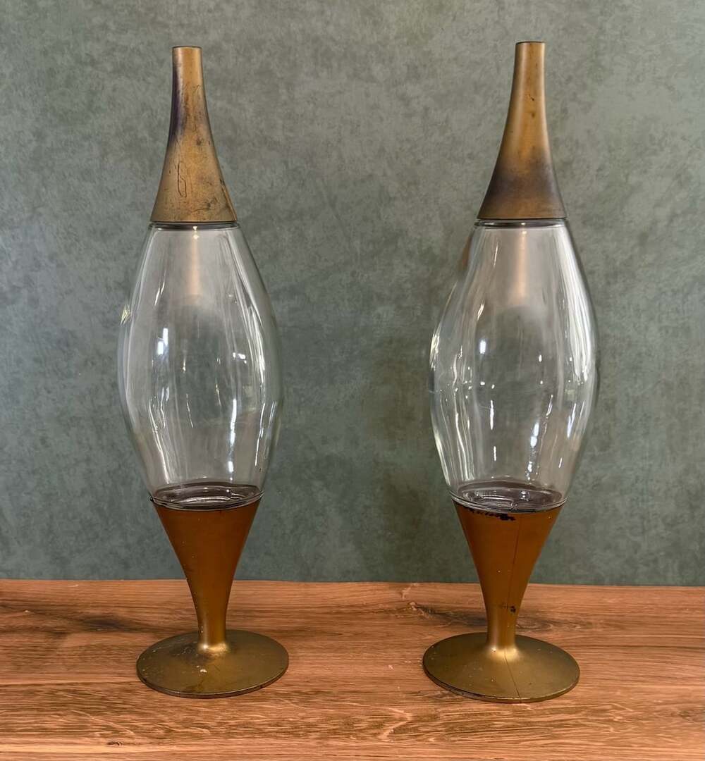 Vintage 1950s Space Age Whiskey Decanters Atomic Era MCM Art Deco